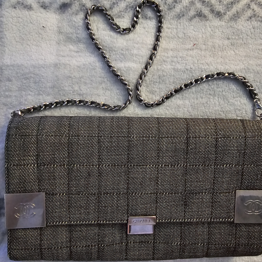 Chanel Gray Plaid Women's Bag